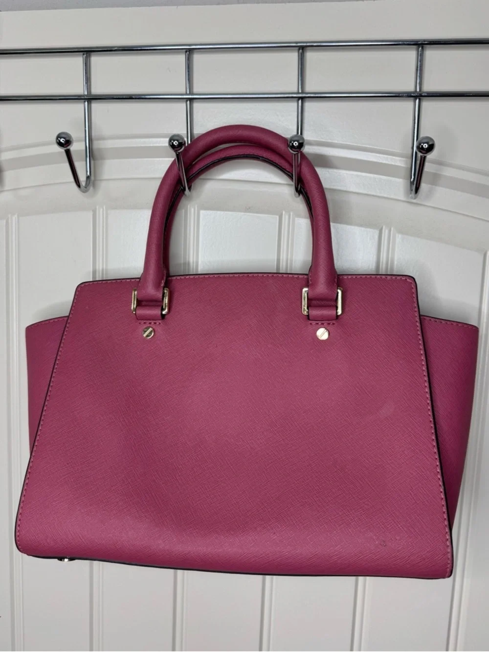 MICHAEL KORS 💖 Mauve Structured Satchel, Double Handles, Leather (8x14 inches)